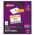 Avery Dennison Name Badge Clip, 3 x 4, White, PK100 74541